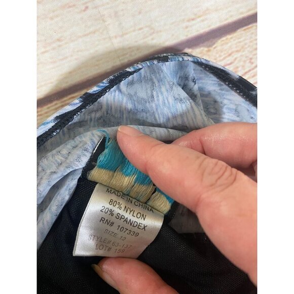 Sea And Sand Women's Blue, Black Animal Print One Piece Swimsuit - 12 - Picture 8 of 11